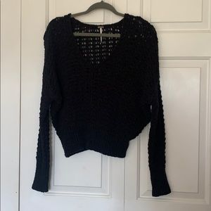 Free People Open Knit Drop Shoulder Sweater